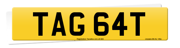 Registration number TAG 64T